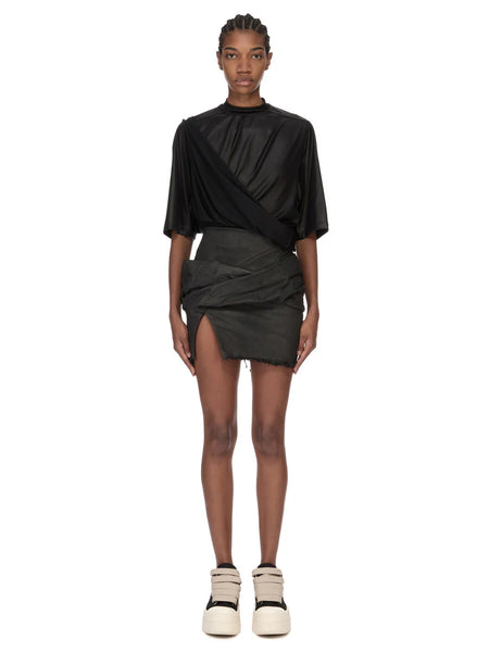 TEMPLE DRKSHDW DRAPED MINI SKIRT