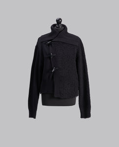 TOGGLE BUTTON ASYMMETRY CARDIGAN