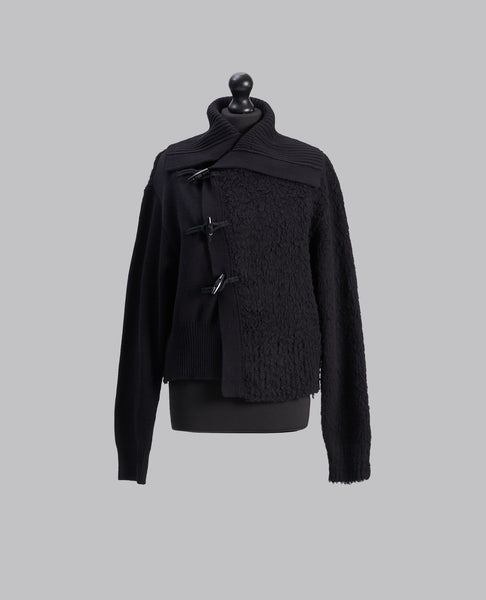 TOGGLE BUTTON ASYMMETRY CARDIGAN