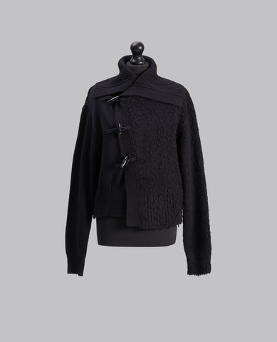 TOGGLE BUTTON ASYMMETRY CARDIGAN