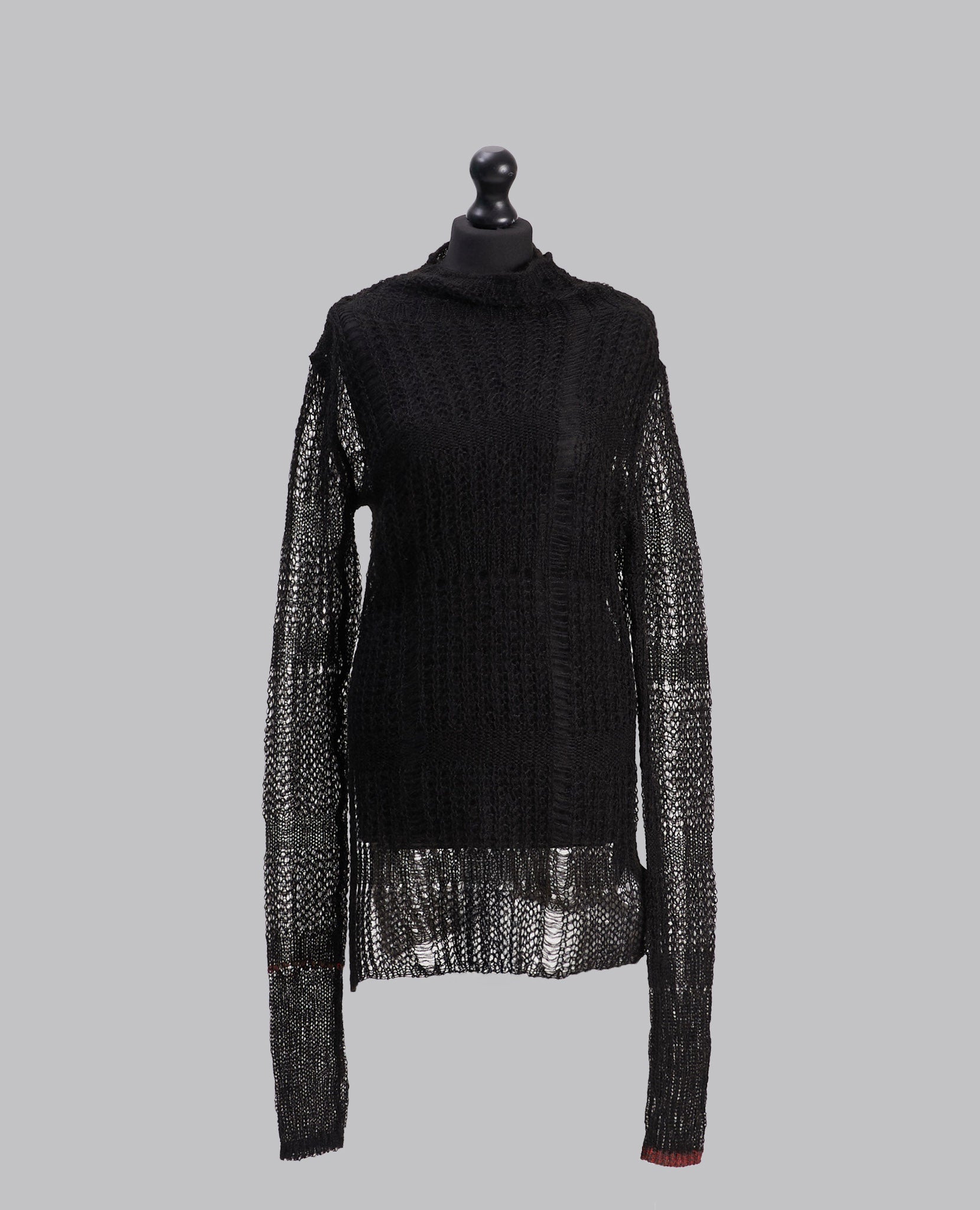 SHEER ASYMMETRY LONG KNIT