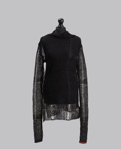 SHEER ASYMMETRY LONG KNIT
