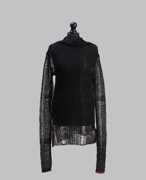 SHEER ASYMMETRY LONG KNIT