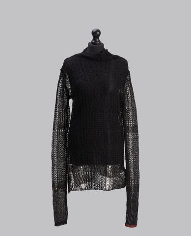 SHEER ASYMMETRY LONG KNIT