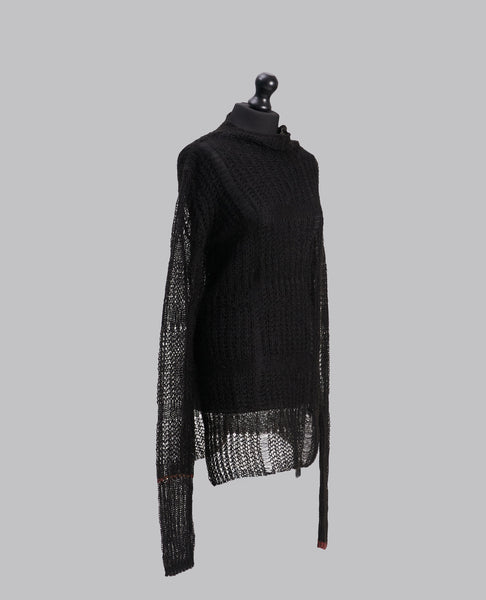 SHEER ASYMMETRY LONG KNIT