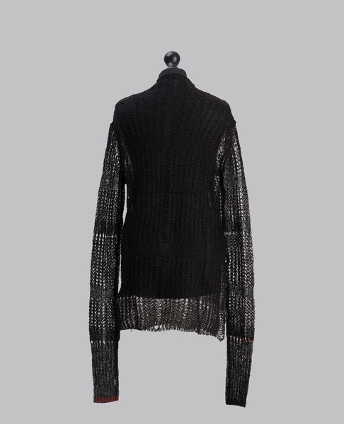 SHEER ASYMMETRY LONG KNIT