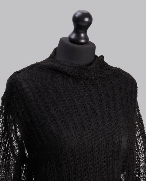 SHEER ASYMMETRY LONG KNIT
