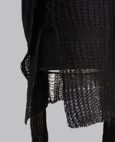 SHEER ASYMMETRY LONG KNIT