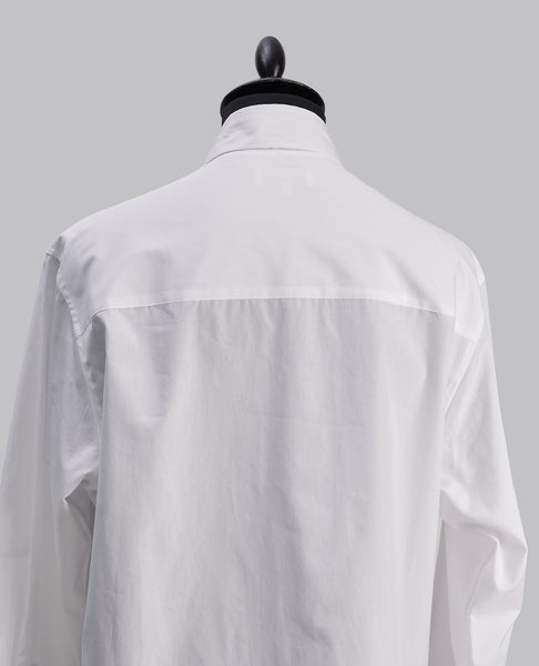 SCARF COLLAR BUTTONED SHIRT WHITE
