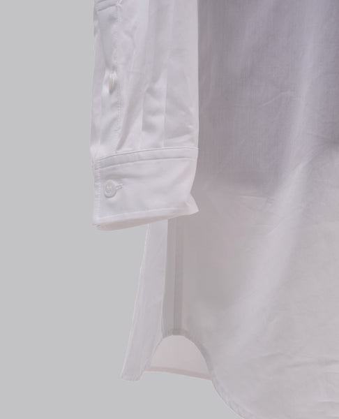 SCARF COLLAR BUTTONED SHIRT WHITE