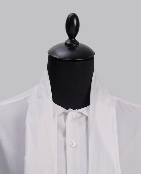 SCARF COLLAR BUTTONED SHIRT WHITE