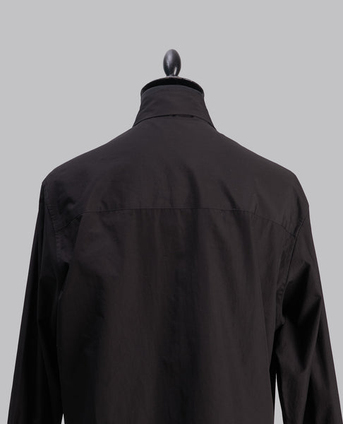 SCARF COLLAR BUTTONED SHIRT BLACK