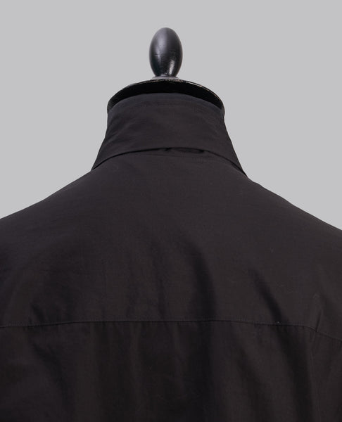 SCARF COLLAR BUTTONED SHIRT BLACK