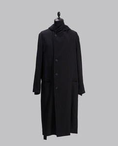 WOOL GABARDINE HOODED COAT
