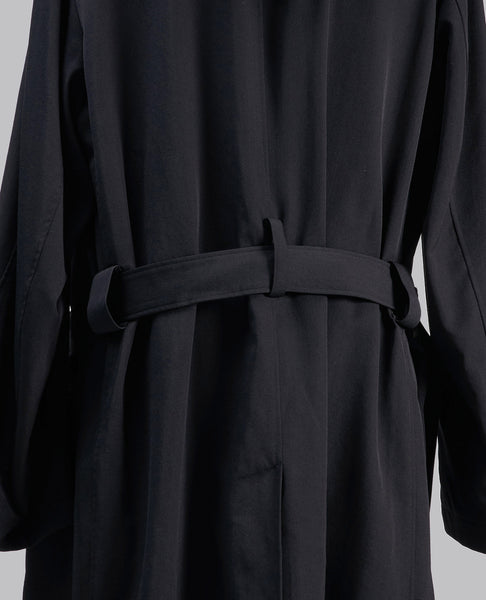 WOOL GABARDINE HOODED COAT