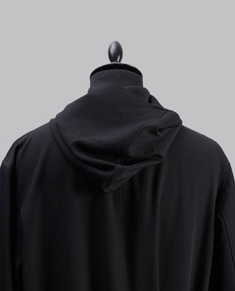 WOOL GABARDINE HOODED COAT