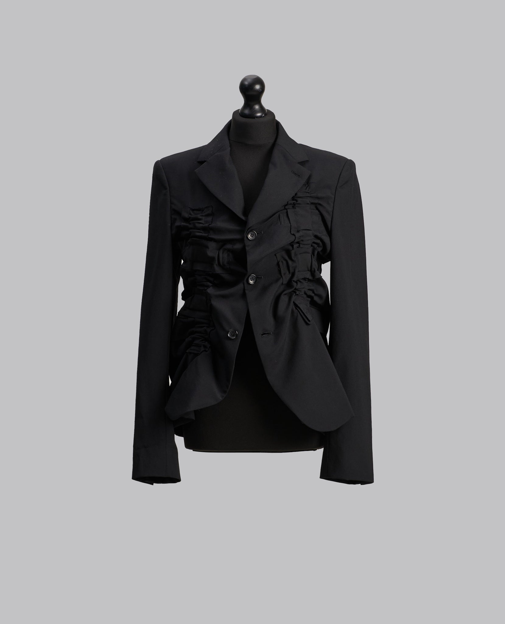 RUCHED WOOL BLAZER