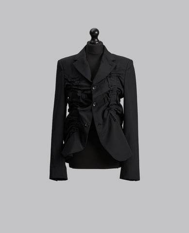 RUCHED WOOL BLAZER
