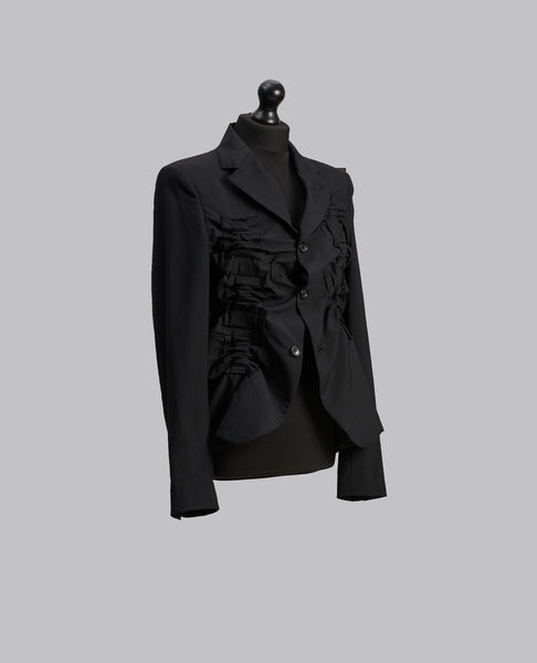 RUCHED WOOL BLAZER