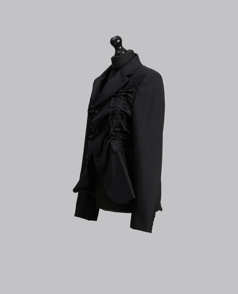 RUCHED WOOL BLAZER