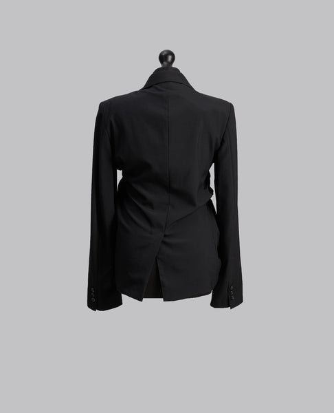 RUCHED WOOL BLAZER