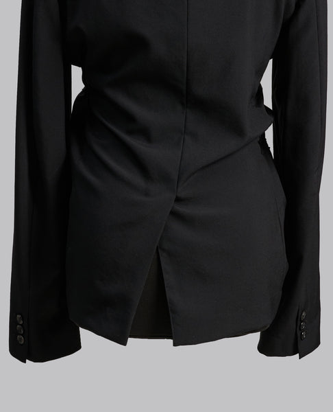 RUCHED WOOL BLAZER