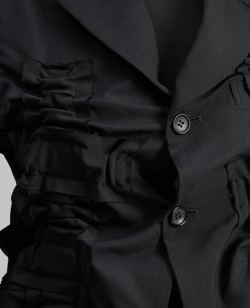 RUCHED WOOL BLAZER