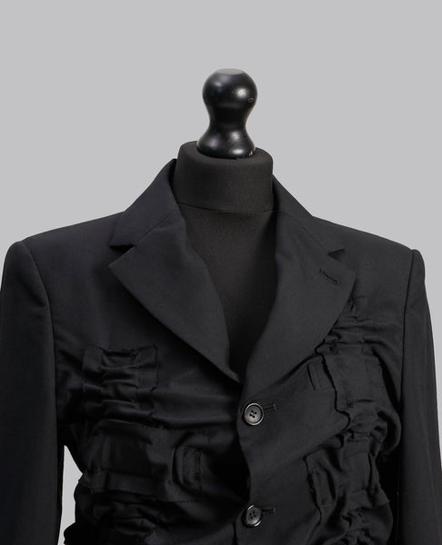 RUCHED WOOL BLAZER