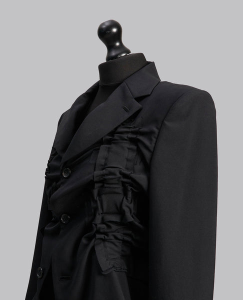 RUCHED WOOL BLAZER