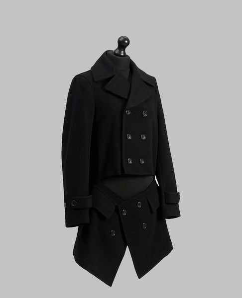 DOUBLE BREASTED DROP PANEL COAT