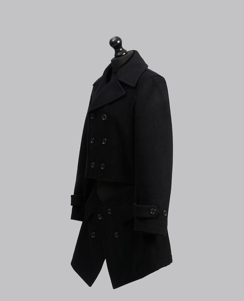 DOUBLE BREASTED DROP PANEL COAT