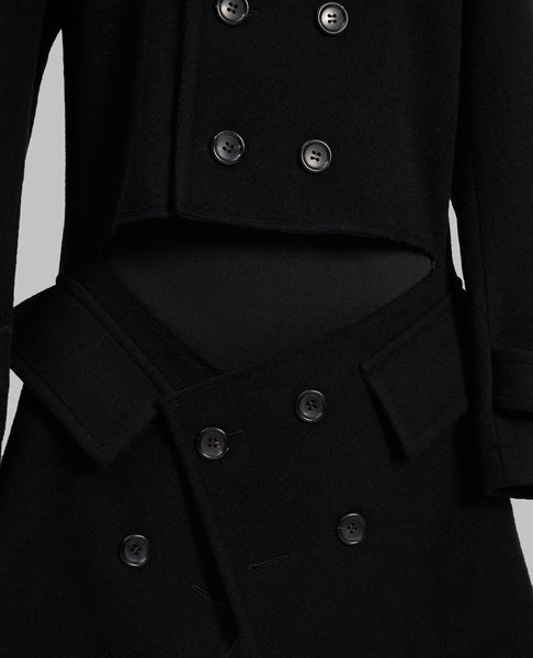 DOUBLE BREASTED DROP PANEL COAT