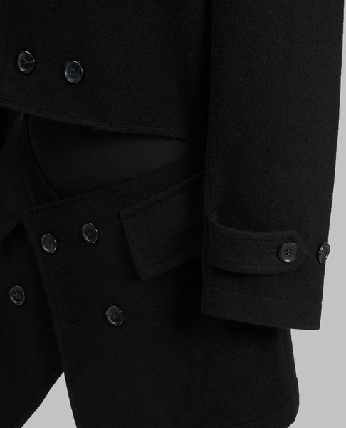 DOUBLE BREASTED DROP PANEL COAT
