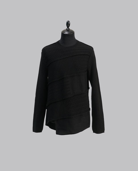 ASYMMETRIC PANEL KNIT SWEATER