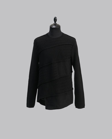ASYMMETRIC PANEL KNIT SWEATER