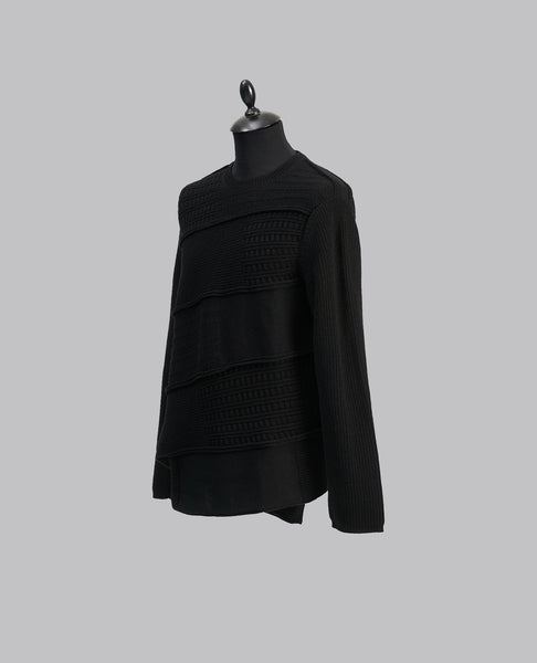 ASYMMETRIC PANEL KNIT SWEATER