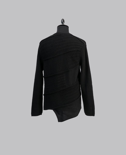 ASYMMETRIC PANEL KNIT SWEATER