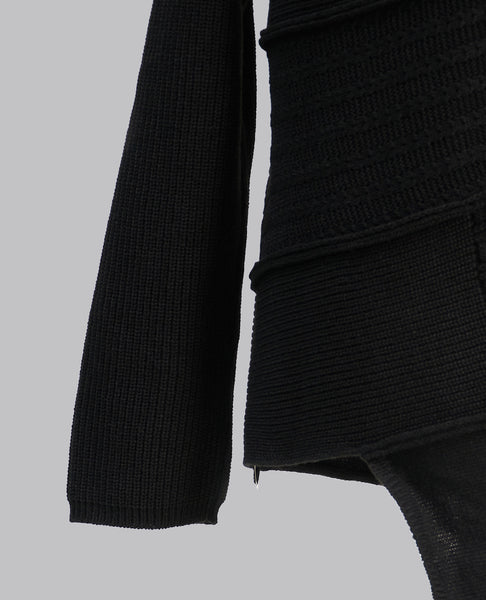 ASYMMETRIC PANEL KNIT SWEATER