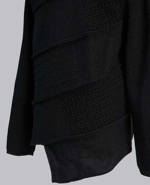 ASYMMETRIC PANEL KNIT SWEATER