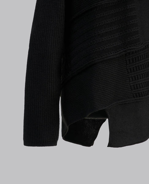 ASYMMETRIC PANEL KNIT SWEATER