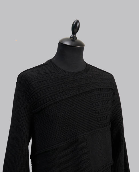 ASYMMETRIC PANEL KNIT SWEATER