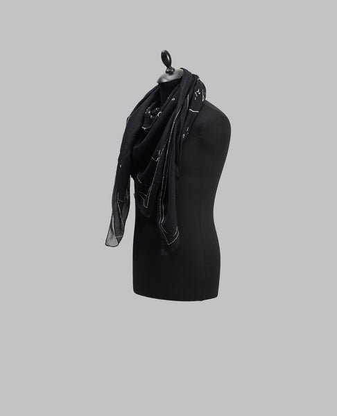 TEMPLE PRINTED COT ASTRO SCARF