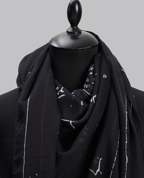 TEMPLE PRINTED COT ASTRO SCARF