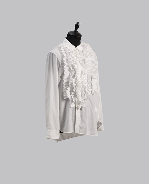 WHITE RUFFLE SHIRT