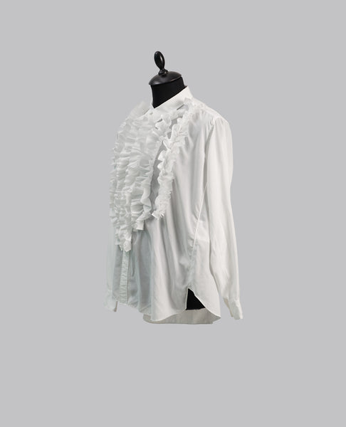 WHITE RUFFLE SHIRT