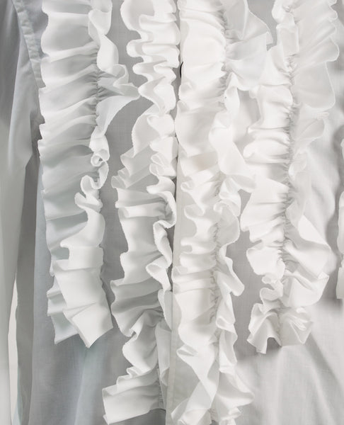 WHITE RUFFLE SHIRT