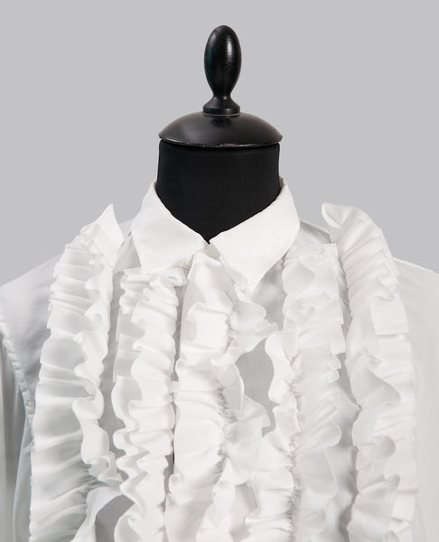 WHITE RUFFLE SHIRT