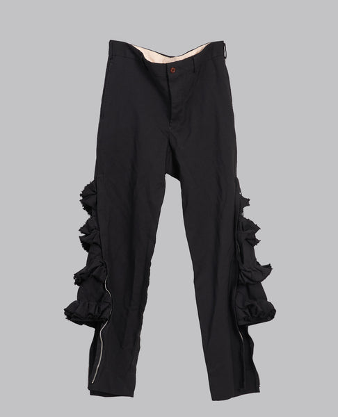 ZIP RUFFLE TROUSERS