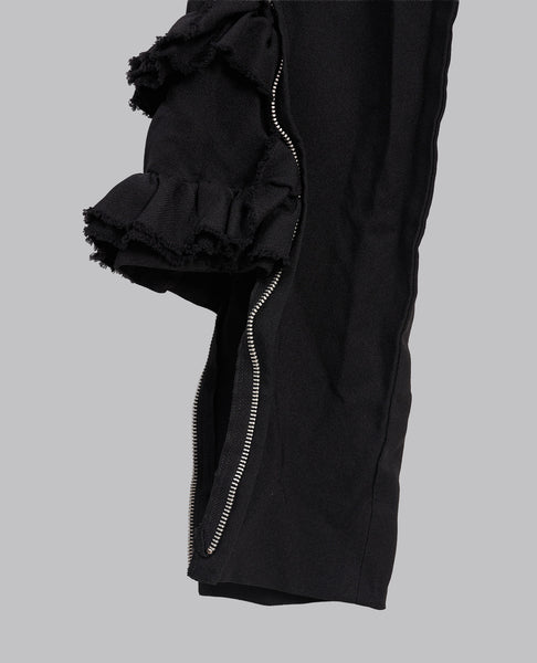 ZIP RUFFLE TROUSERS