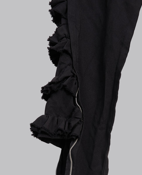 ZIP RUFFLE TROUSERS